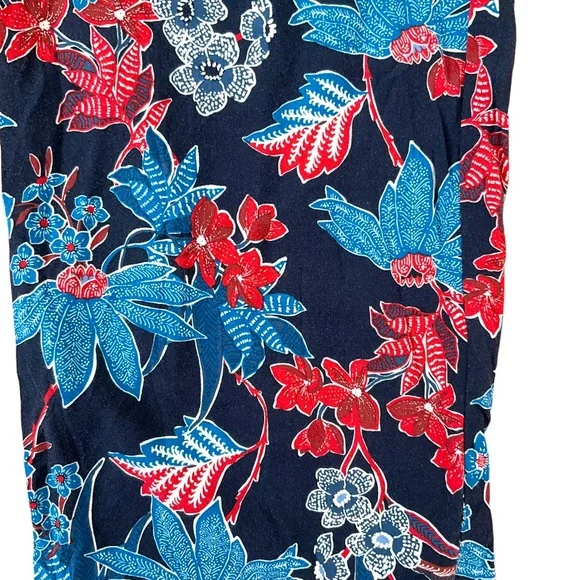 J Jill Sarasa Wide Leg Crop Pant + Ruffle Linen Top Tropical Print Co-or… - Picture 14 of 16